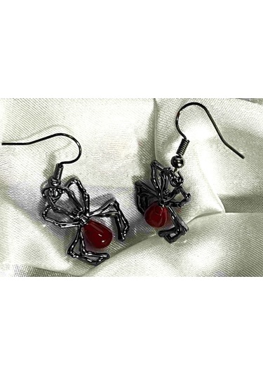 Dükkan Design Tiny Red Spider Küpe Antrasit