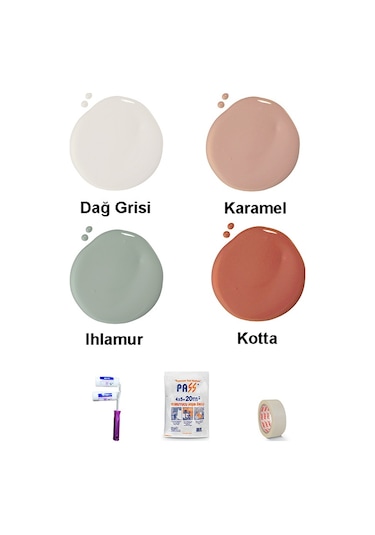 Bi Boya Geometrik Duvar Boyama Set 2 - 1 L