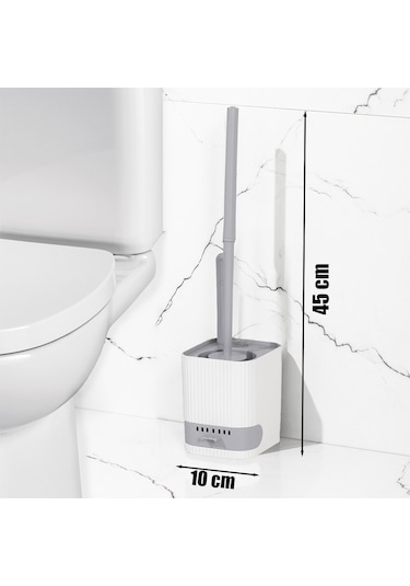 Porsima 2026 Pratik Tuvalet Fırçalığı Banyo Tuvalet Fırçası Gri B