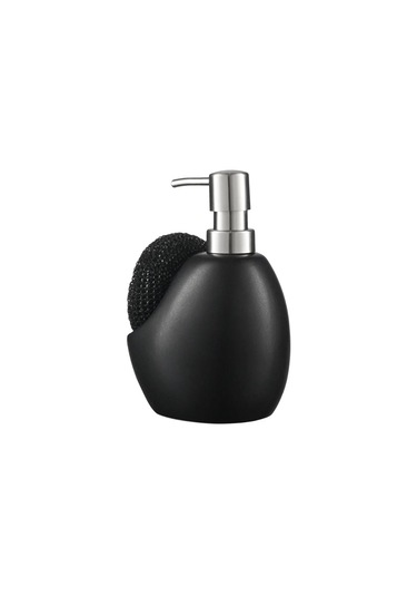 Sıvı Sabunluk Siyah Süngerlik Bölmeli 460ml Sabunluk Siyah