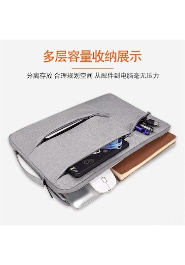 Yuntech01 15.6 İnç Lacivert Bilgisayar İç Çantası - Tablet Korumalı, Çok Fermuarlı, Dayanıklı Malzeme İle İş Ve Yaşam İçin El Çantası Siyah