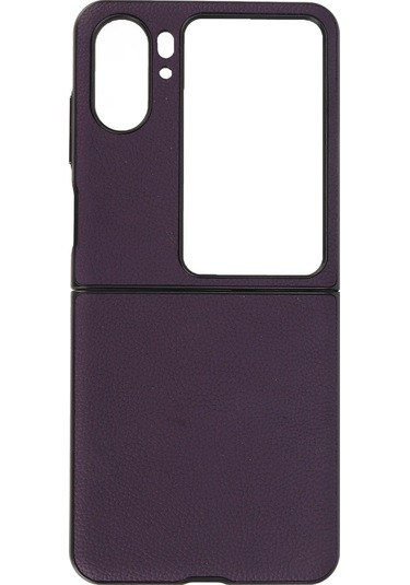 Oppo Find N2 Flip Mor Deri Kılıf Kaiyi