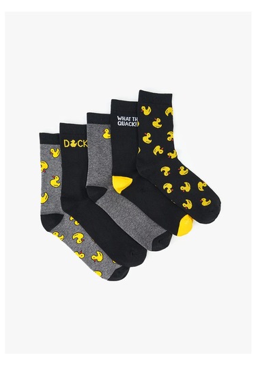 Funday Erkekler İçin 5 Çift Çorap Seti 465083281 Siyah