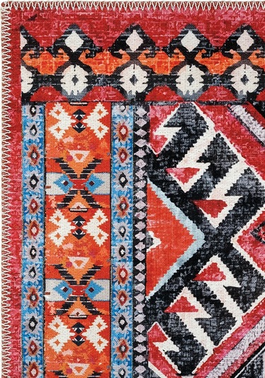 Cool Halı Beylerbeyi By 809 Kırmızı Vintage Halı Ev Oda Salon Halısı Yıkanabilir Eskitme Şönil Halı