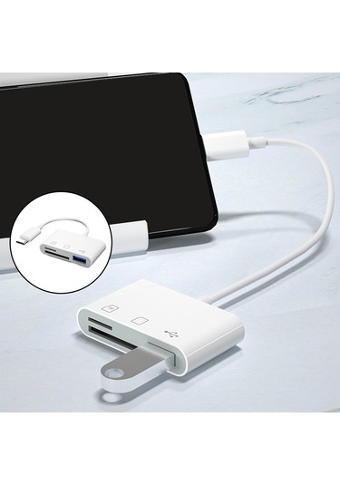 Homyl 3'ü 1 Arada Usb C Tf Sd Kart Okuyucu Kamera Hafıza Kartı