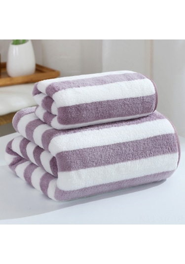 Xiyyadms Hızlı Kuruyan Mikrofiber Havlu - Banyo, Plaj Ve Seyahat İçin Yumuşak Havlu Seti Mor