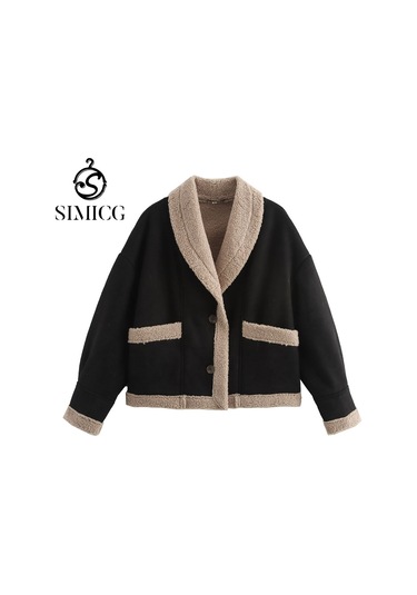 Sonbahar Ve Kış Kadın Retro Ceketleri Siyah