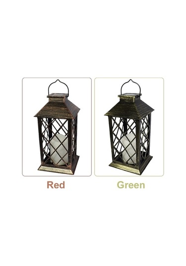 Dancemonkey Güneş Enerjili Bahçe Feneri - Kırmızı, Yanmaz Titreşen Mum Işığı Kırmızı