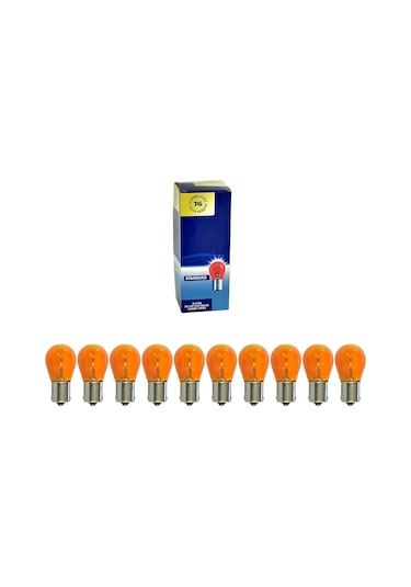 Tas 10X PY21W Uyumlu 12V 21W 93 Sinyal Ampul Turuncu Amber 10 Adet