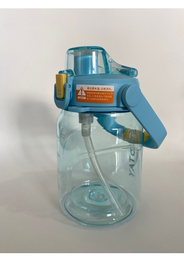 Shotay St-7313 Pipetli Askılı Tritan Matara 1000 Ml Mavi