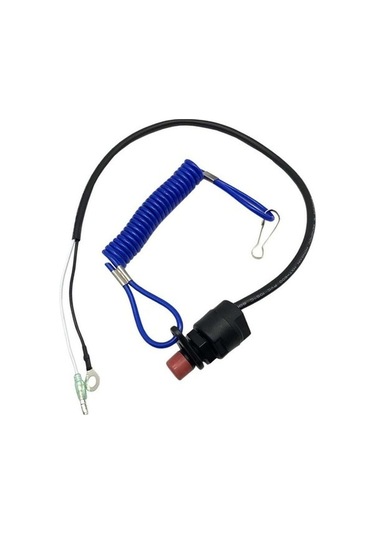 Pazly Yamaha Deniz Motorları İçin Acil Durdurma Butonlu Mavi Kordonlu Emniyet Anahtarı