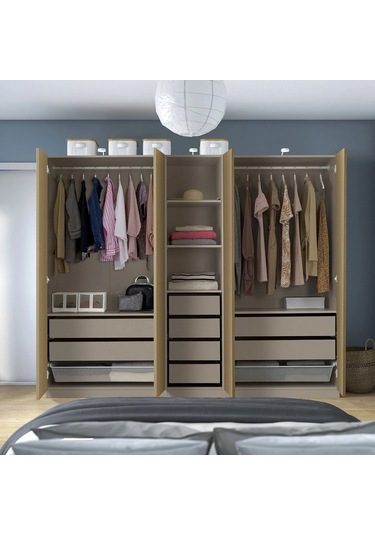 Ikea Çok Renkli Geniş Kapaklı Gardırop 250x58x201 Cm