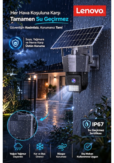 Tek Kameralı 5mp Solar Panelli Sim Kartlı Gece Görüşlü Güvenlik Kamerası