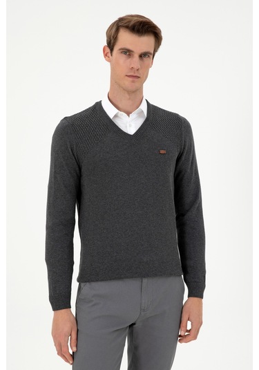 U.s. Polo Assn. Erkek Antrasit Melanj Kazak /triko 50297063-vr081 Antrasit Melanj