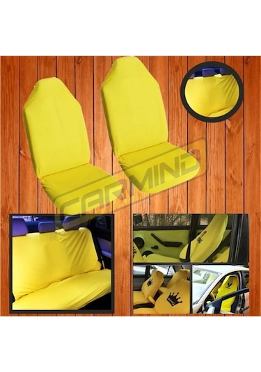 Carmind Sarı Ön Arka Takım Penye Servis Kılıfı