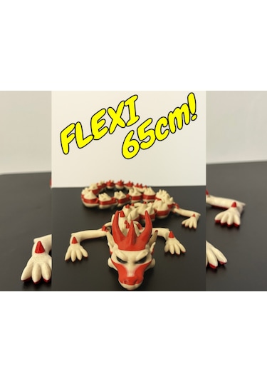 Flexi Ejderha 65 Cm - 3d Yazıcı Hareketli Dev Ejderha Figürü - Articulated Dragon