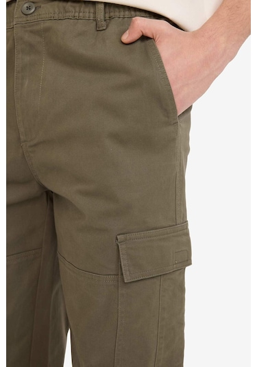 Defacto Regular Jogger Kargo Cepli Gabardin Pantolon C9163ax26spkh361 Haki-kh361