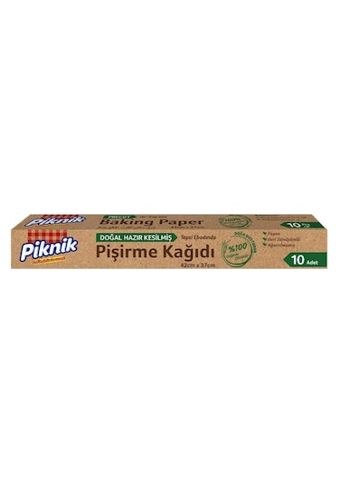 Piknik Doğal Hazır Kesim Pişirme Kağıdı 42x37 Cm 10'lu