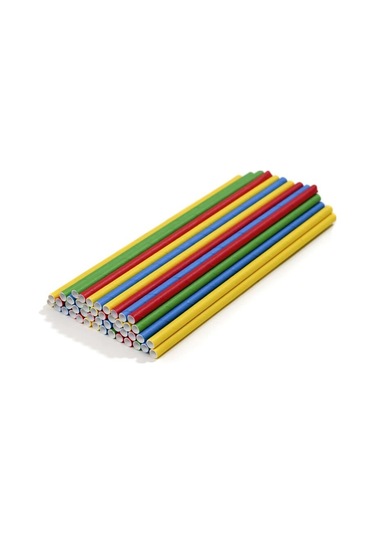 Kağıt Pipet Karışık Renkli Sargısız 6x195 Mm 50'li Kutulu 50 Adet 50