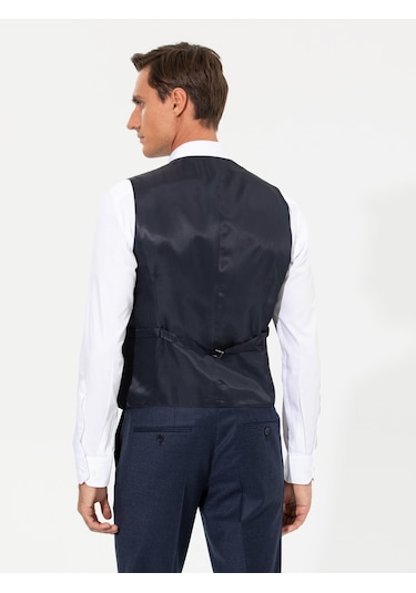 Cacharel Lacivert Slim Fit Yelek