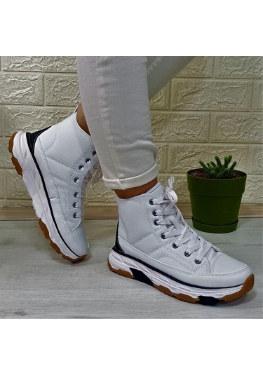 Kinetix Vıole Pu Beyaz Kalın Tabanlı Hafif Rahat Spor Bot Beyaz