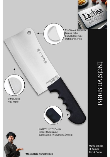 İncisive Serisi Mutfak Bıçak Et Kemik Tavuk Kıyma Satırı Mft-245