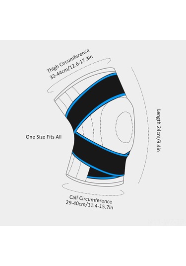 Wezone Neopren Ve Silikon Malzemeli Soğutucu Spor Dizlik - Koşu, Basketbol, Bisiklet İçin Mavi Mavi