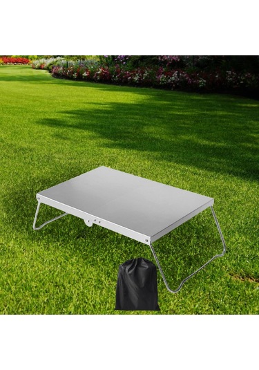 Suntek Mini Kamp Masası Katlanır Tour Yard Barbekü Için Gümüş
