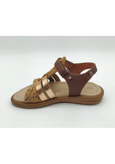 Kız Bebe Ortapedik Hakiki Deri Sandalet Bronz