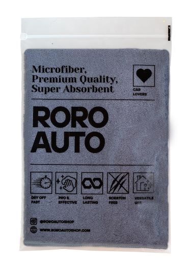 Roro Auto Fuji Mikrofiber Araç Kurulama Bezi 40x40 Gri
