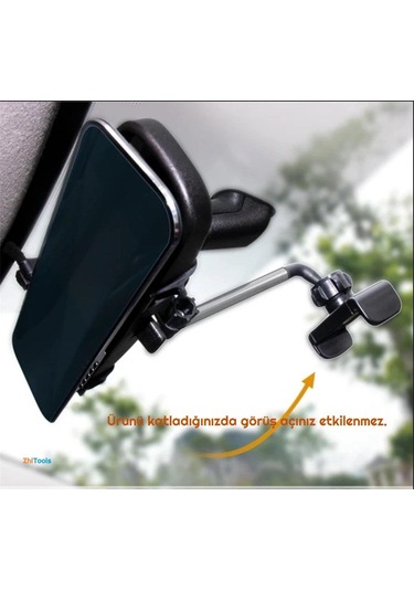Zhltools Araç İçi Dikiz Aynası Telefon Tutucu Teleskopik Telefon Tutacağı Beyaz Beyaz