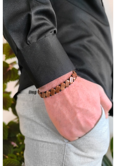 Erkek Kuka Bileklik Unisex Model Bileğe Göre Ayarlanabilir Bt006 Kahverengi