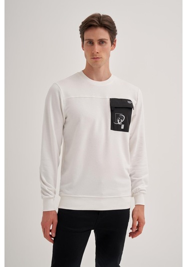 Cazador Erkek 3 İplik Sweatshirt 5016 Ekru Ekru