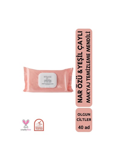 Byphasse Nar Ve Yeşil Çay Özlü Makyaj Temizleme Mendili Olgun Ciltler 40'lı