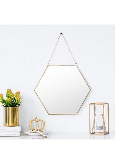 Pazly Suntek İskandinav Ferforje Duvar Duvar Boyama Banyo Ayna Altın 001 Ec Ahşap