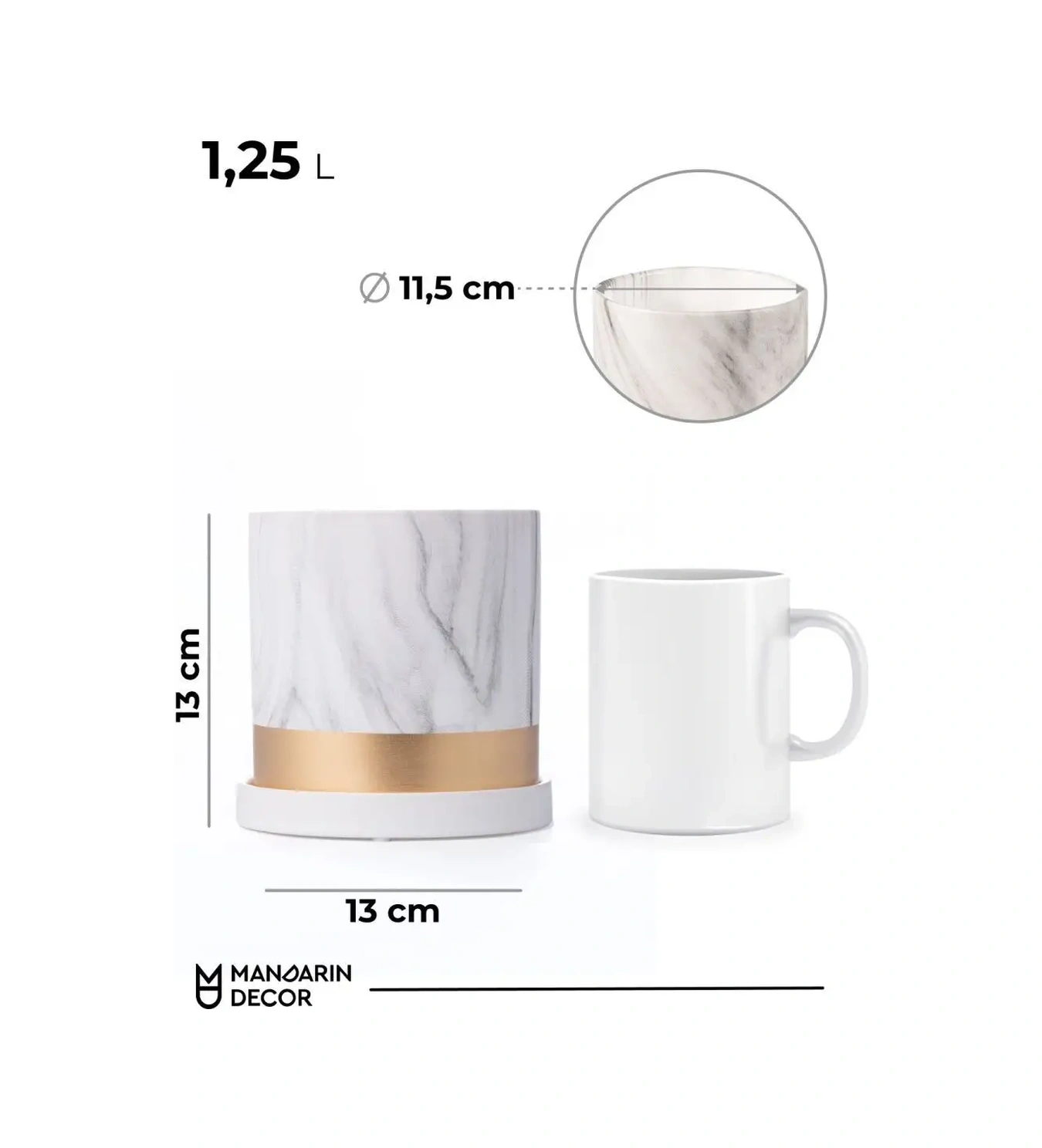 Mandarin Decor Çiçek Saksısı Seramik, Dekoratif Saksı 47421549