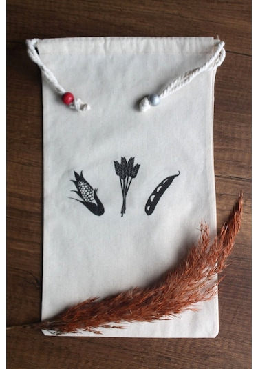 20x30cm - 2 Adet Keten Bakliyat Çok Amaçlı Kese - Saklama Torbası