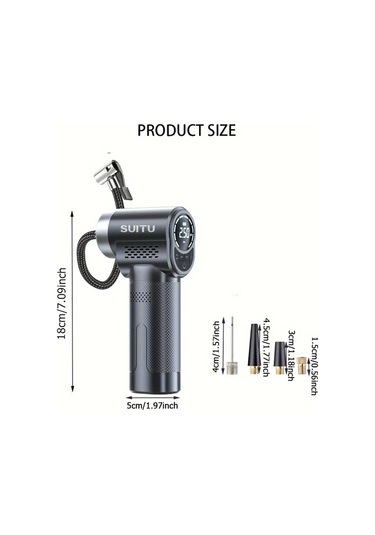 Xuweiwei 1pc Kablosuz Kablosuz El Kompresörü 150psı Elektrikli Lastik Şişirme Usb Pil Çift Güç 18650 Araba Motosiklet Bisiklet