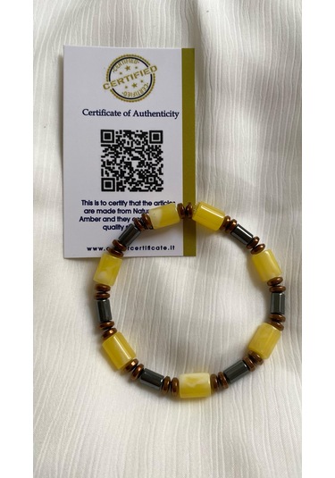 Hematit Ve Damla Kehribar Bileklik