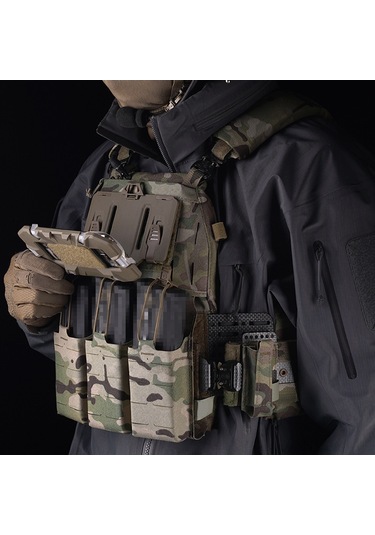Jeemson Siyah Folding Tactical Cihaz Tutucu - Molle Uyumlu, Silikon Anti-kayma, Dış Etkinlikler İçin Cep Telefonu Ve Navigasyon Tahtası Siyah