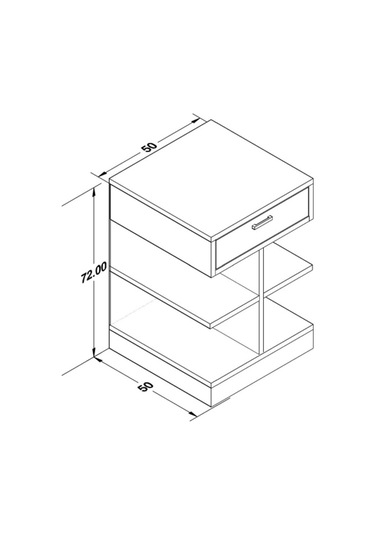 Bicabin Çınar Çekmeceli Raflı  Komodin