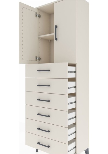 Arges Dolap 2 Raflı 6 Çekmeceli 2 Kapaklı 60x30x182 Aytaşı-ay... Aytaşı