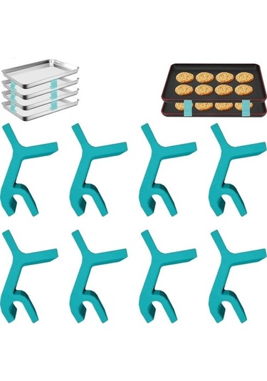 Ulzyvf Tepsisi Mavi Kurabiye Klipsleri, Yeniden Kullanılabilir İstifleme Fırın Tepsisi Mavi