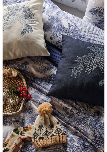 Ranforce Nevresim Takımı Pera Tek Kişilik Lacivert-beyaz