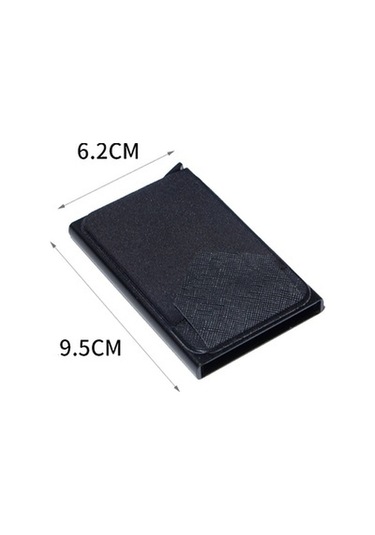 Linjinxu Lycra Kumaşlı Pop Up Metal Kart Tutucu Rfıd Alüminyum Alaşımlı Kredi Kartı Kutusu Siyah Diğer Diğer