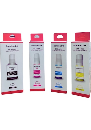 Perfix Pf Gı-41 B, Gı-41c, Gı-41y, Gı-41m Şişeli Mürekkep Set