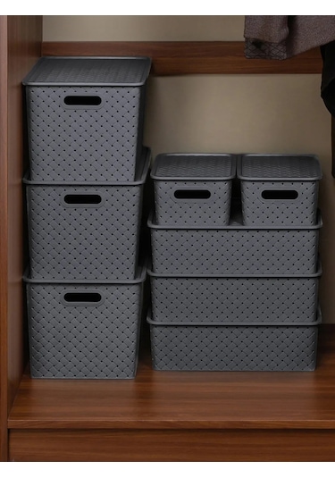 El Casa Depolama Sepeti 2 Adet, 7,5 L 58433850 Gri