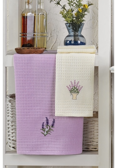 Rebeka Mutfak Havlusu Kurulama Bezi Seti 6'lı Lavanta