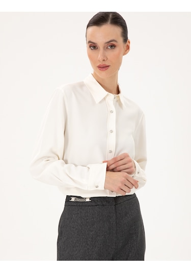 Pierre Cardin Kadın Ekru Gömlek Desenli 50292250-vr019 Ekru Pierre Cardin Kadın Ekru Gömlek Desenli 50292250-vr019 Ekru