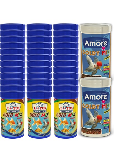 Gold Mix Granulat 36x100ml Japon Balık Yemi ve 2x250ml Kutu